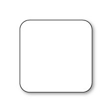 Round Edge Flat Card, Polar-White, Square-7, Impressa, 260lb